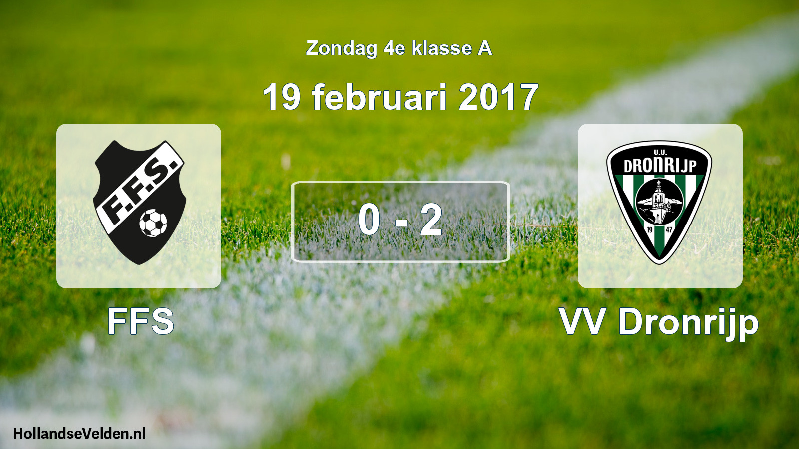 Total number of matches played: FFS - VV Dronrijp 0 - 2 (19 February 2017)