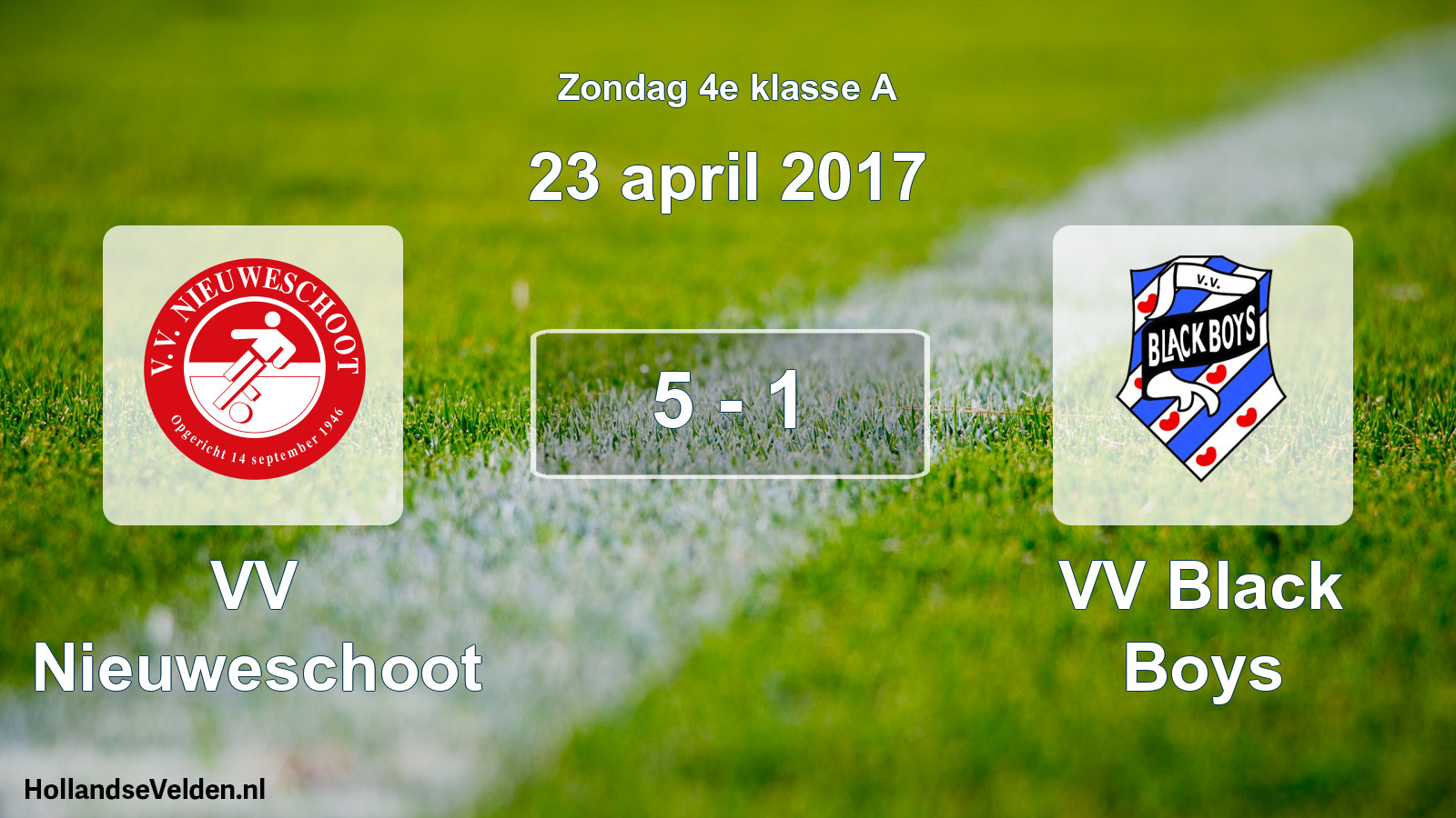 Total number of matches played: VV Nieuweschoot - VV Black Boys 5 - 1 (23 April 2017)