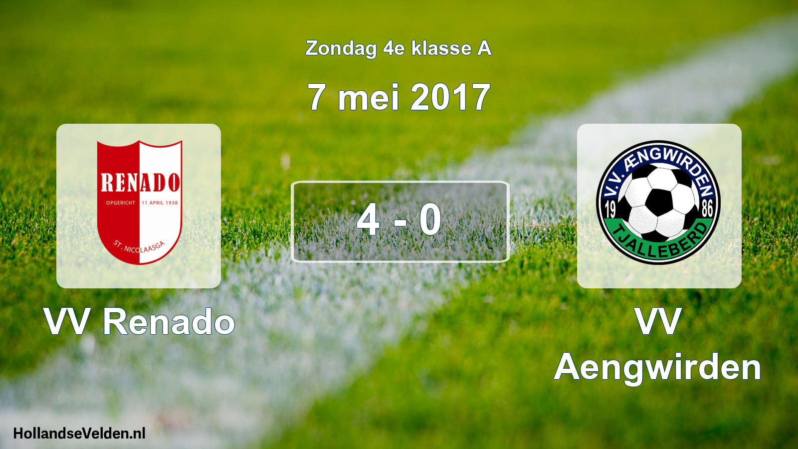 Total number of matches played: VV Renado - VV Aengwirden 4 - 0 (7 May 2017)