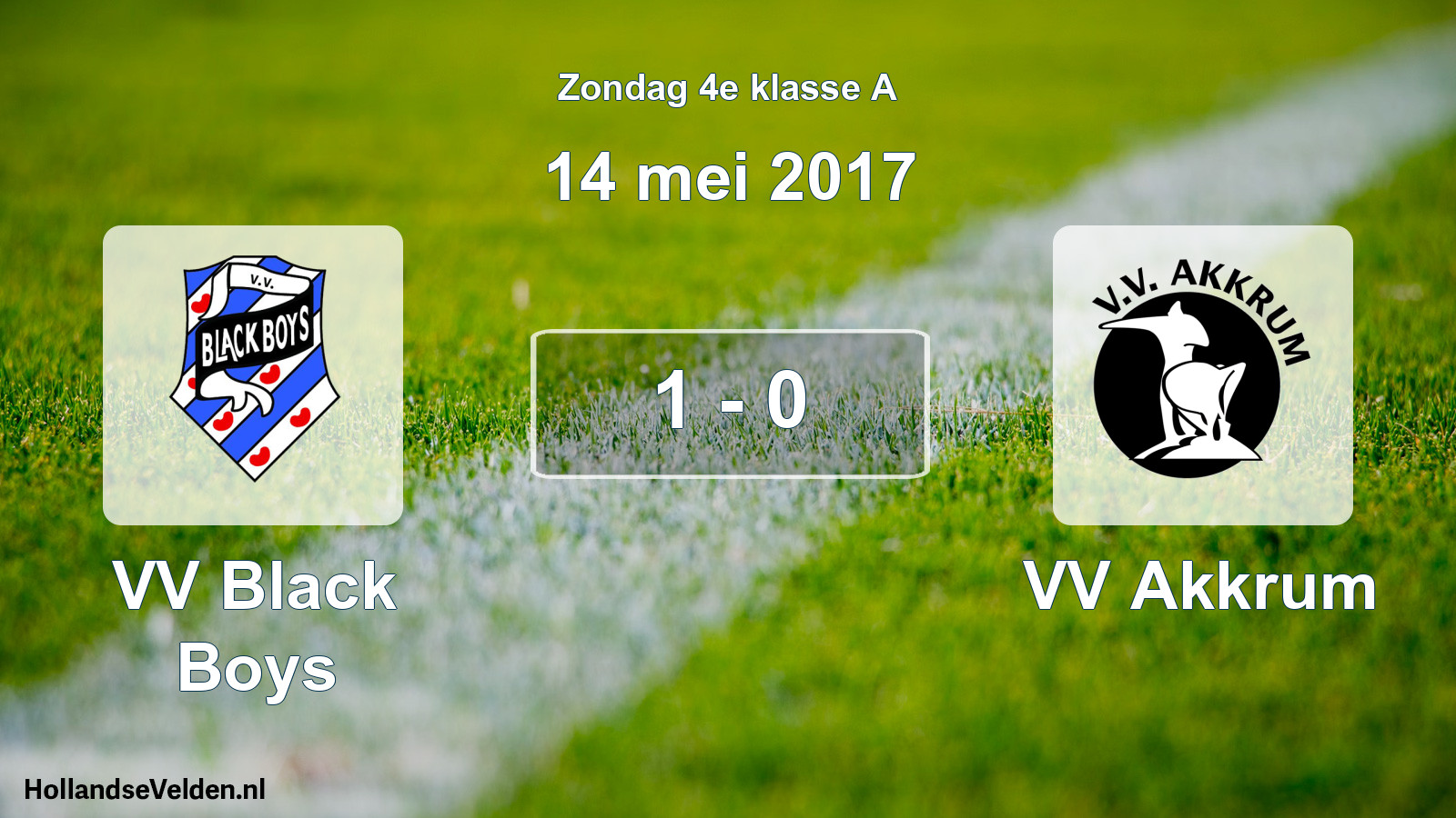 Total number of matches played: VV Black Boys - VV Akkrum 1 - 0 (14 May 2017)