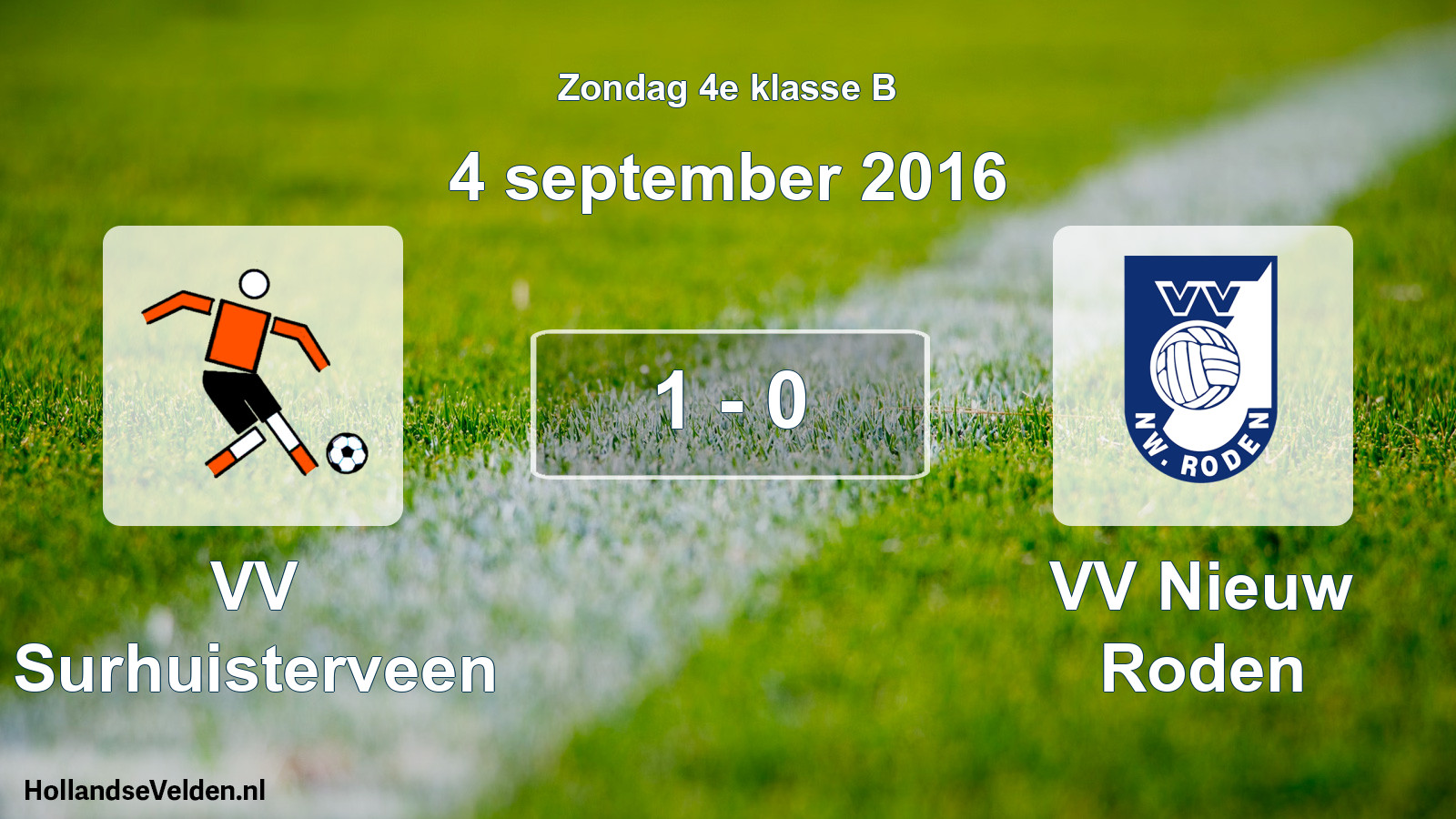 Total number of matches played: VV Surhuisterveen - VV Nieuw Roden 1 - 0 (4 September 2016)