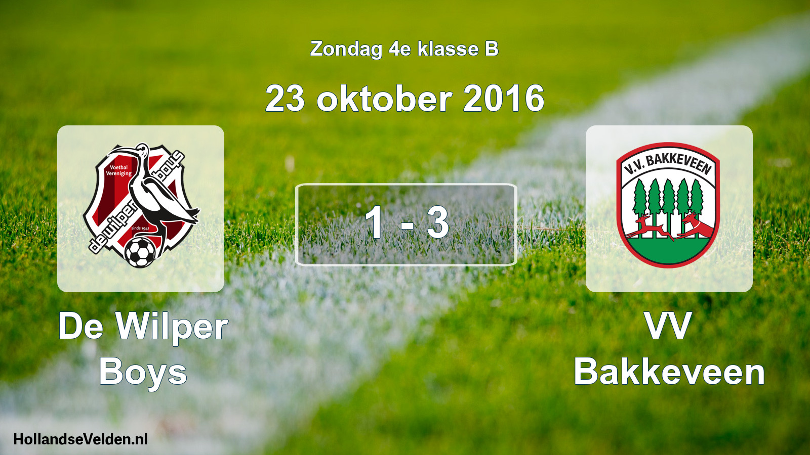 Total number of matches played: De Wilper Boys - VV Bakkeveen 1 - 3 (23 October 2016)