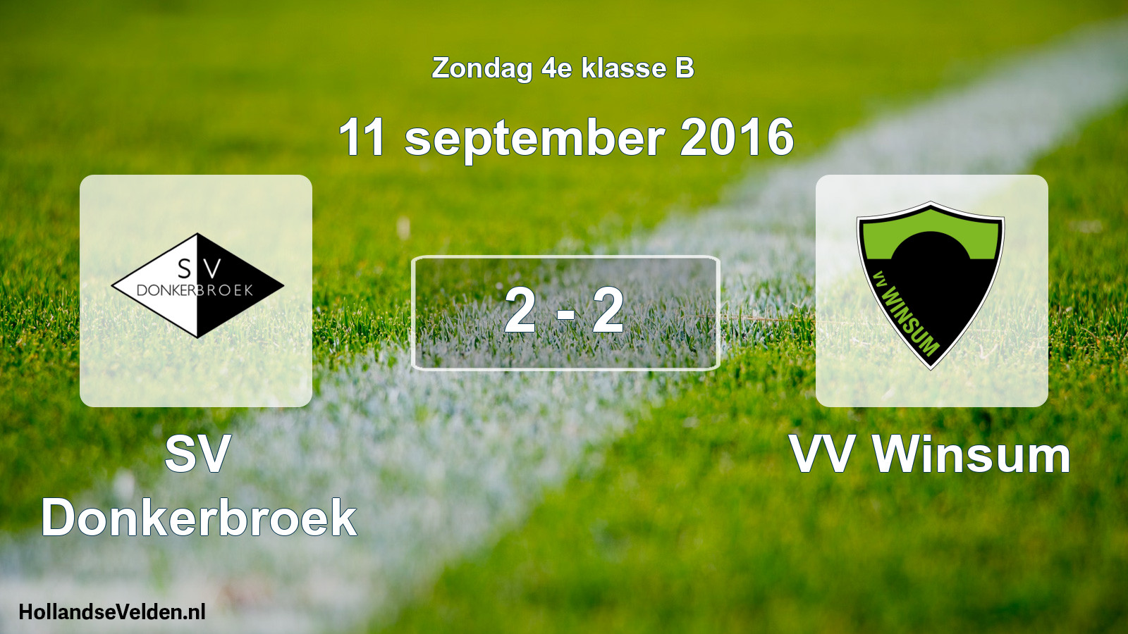 Total number of matches played: SV Donkerbroek - VV Winsum 2 - 2 (11 September 2016)