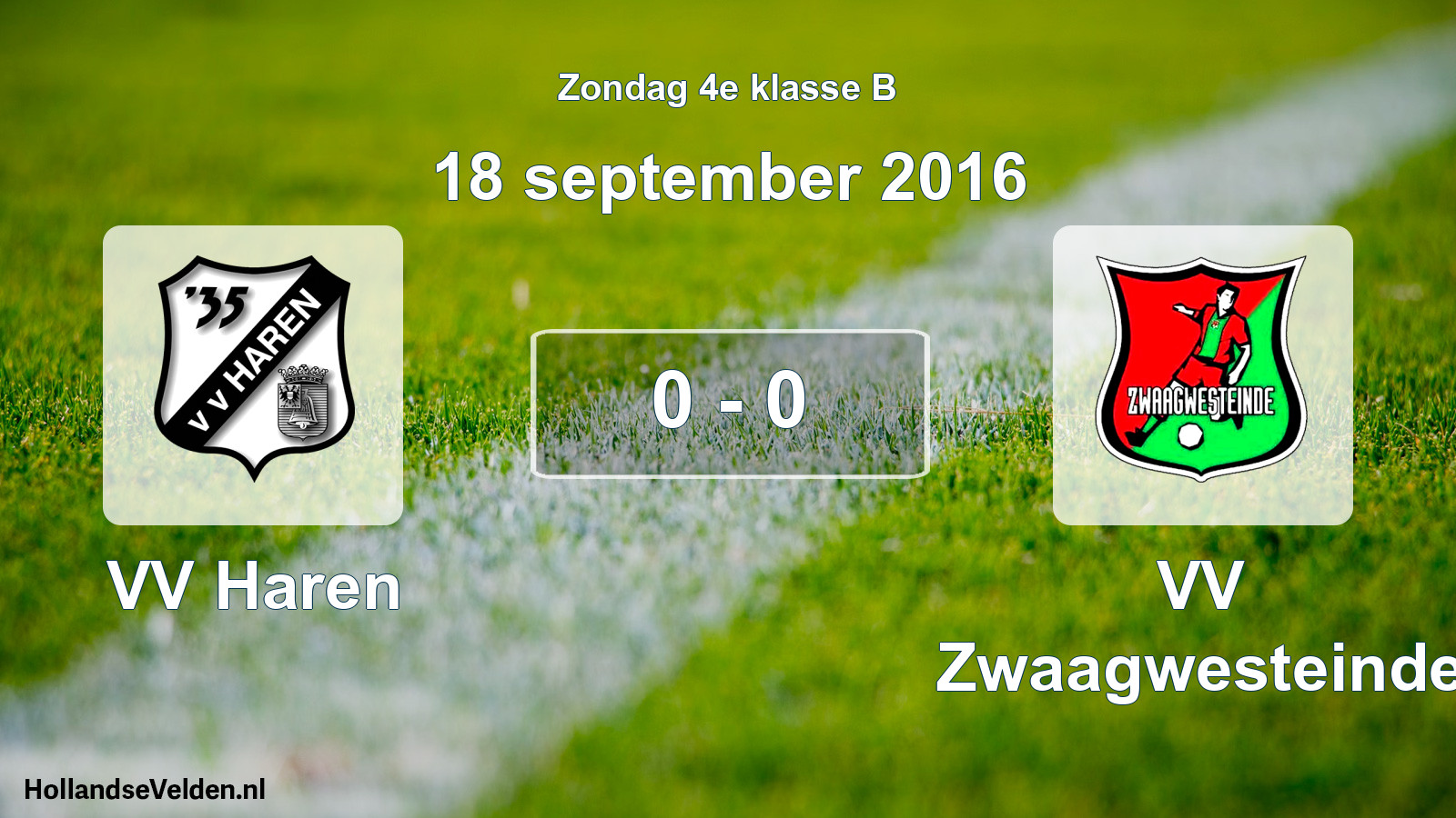 Total number of matches played: VV Haren - VV Zwaagwesteinde 0 - 0 (18 September 2016)