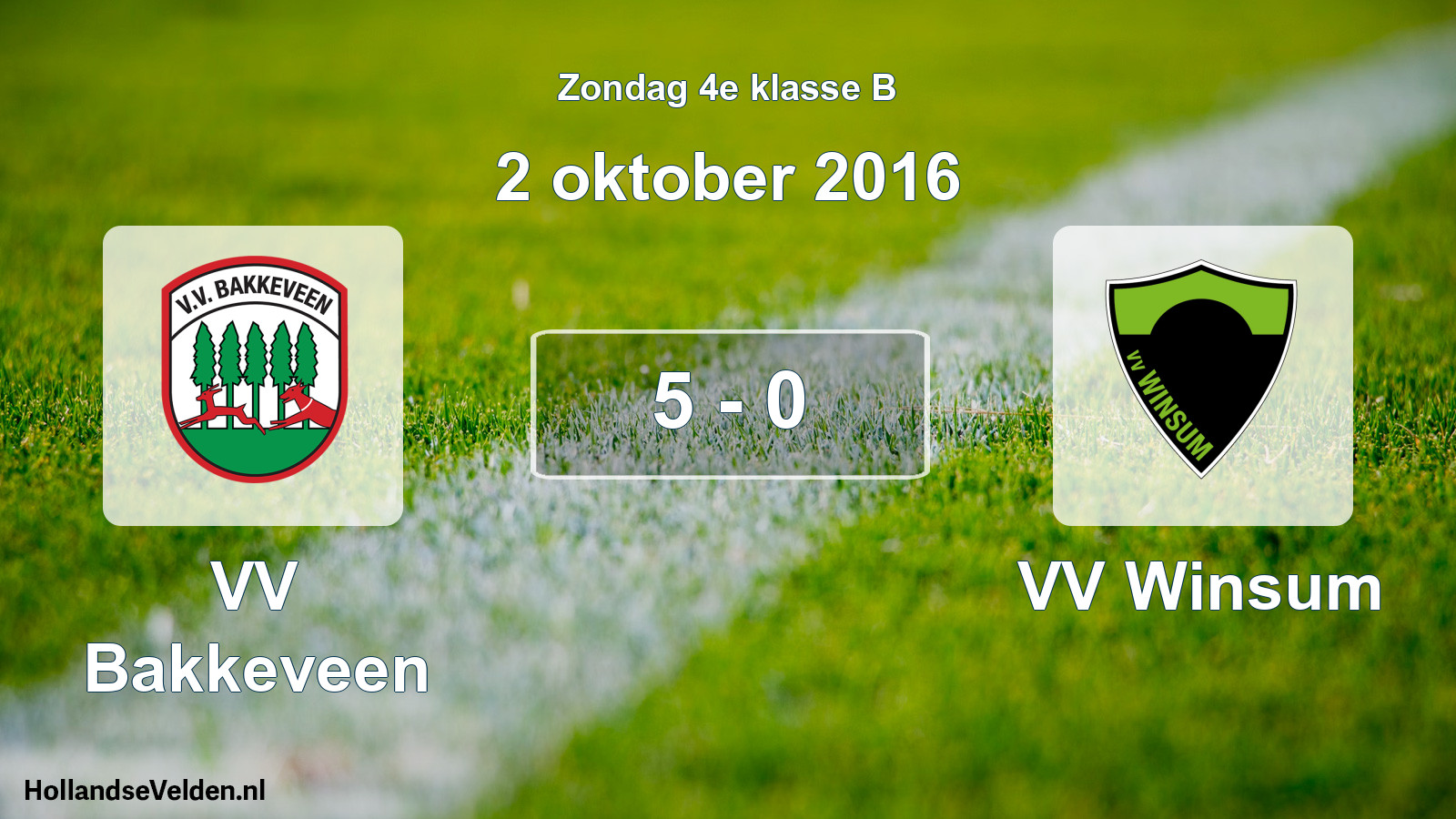 Total number of matches played: VV Bakkeveen - VV Winsum 5 - 0 (2 October 2016)