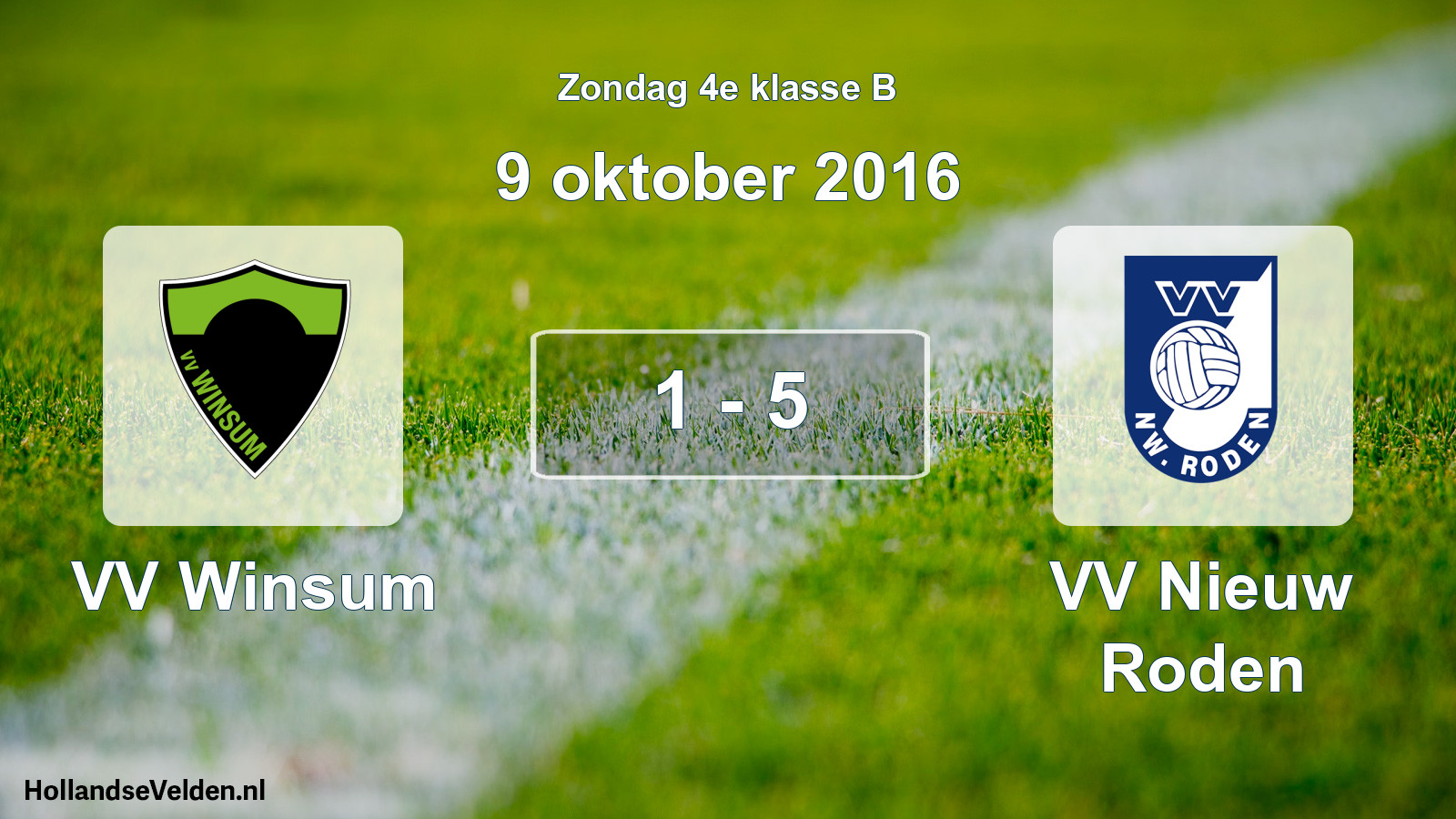 Total number of matches played: VV Winsum - VV Nieuw Roden 1 - 5 (9 October 2016)