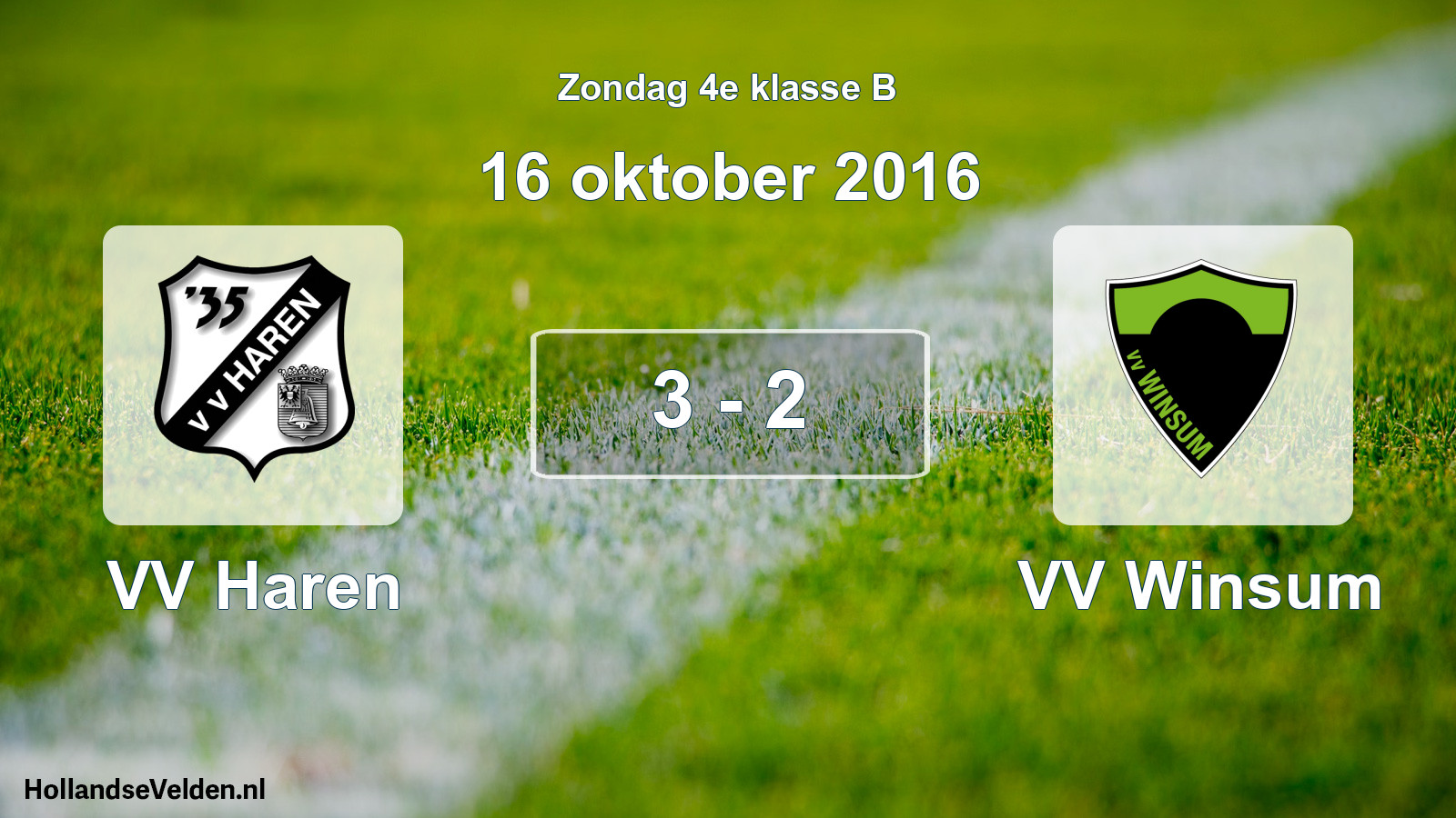Total number of matches played: VV Haren - VV Winsum 3 - 2 (16 October 2016)