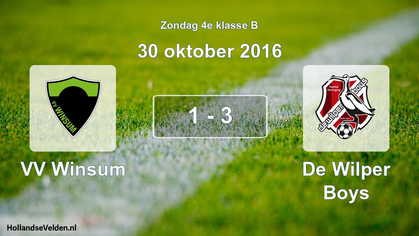 Total number of matches played: VV Winsum - De Wilper Boys 1 - 3 (30 October 2016)