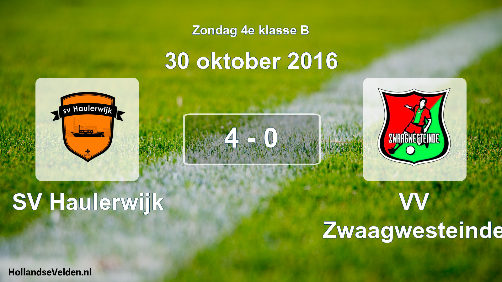 Total number of matches played: SV Haulerwijk - VV Zwaagwesteinde 4 - 0 (30 October 2016)