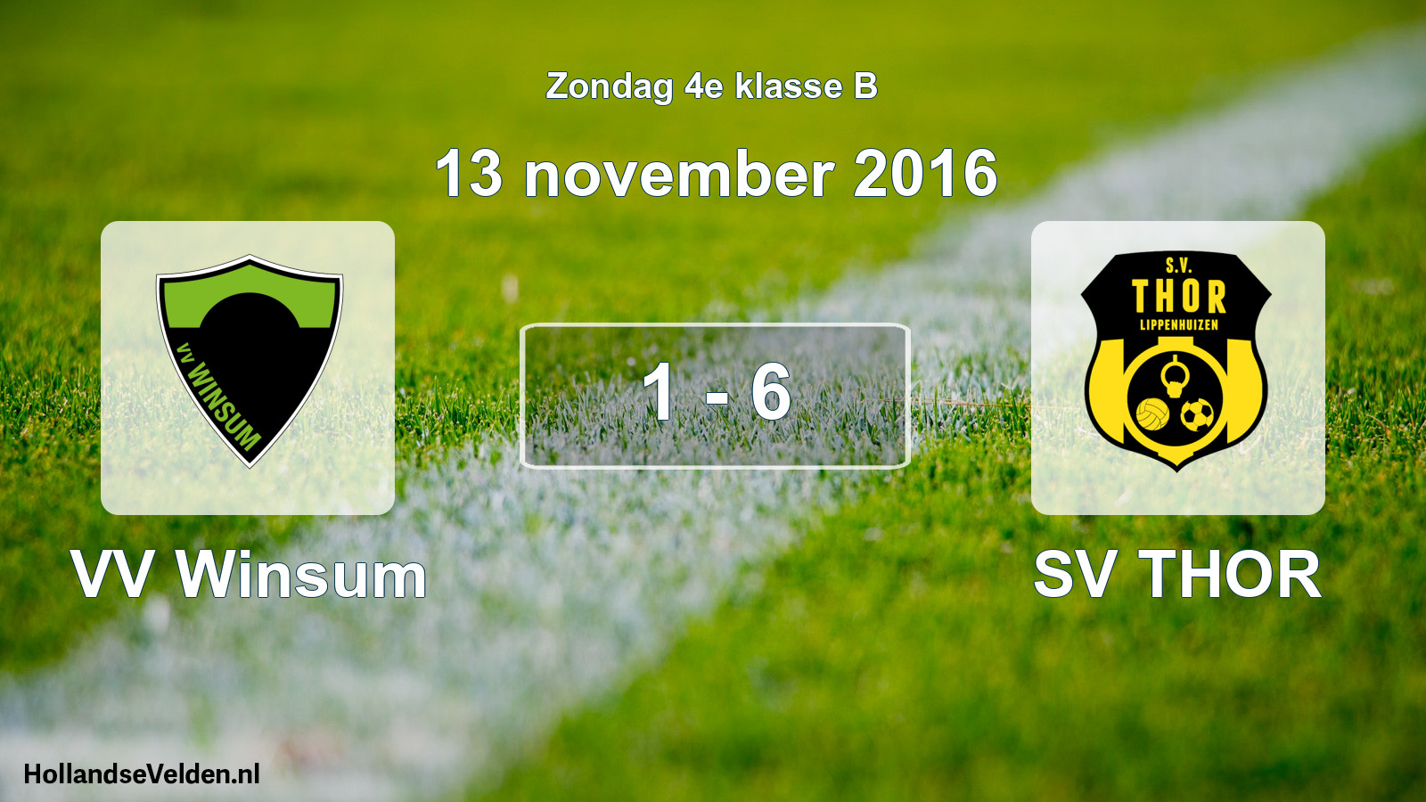 Total number of matches played: VV Winsum - SV THOR 1 - 6 (13 November 2016)