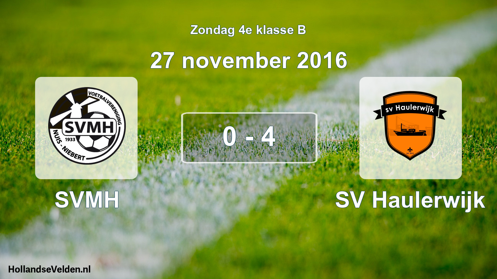 Total number of matches played: SVMH - SV Haulerwijk 0 - 4 (27 November 2016)