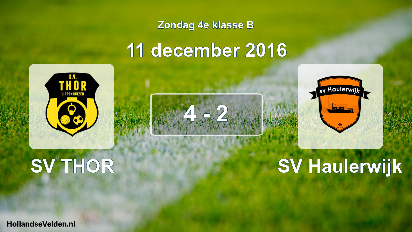 Total number of matches played: SV THOR - SV Haulerwijk 4 - 2 (11 December 2016)
