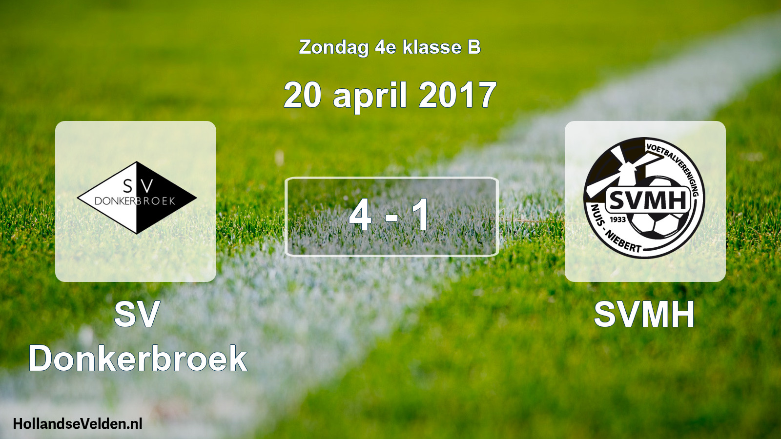 Total number of matches played: SV Donkerbroek - SVMH 4 - 1 (20 April 2017)