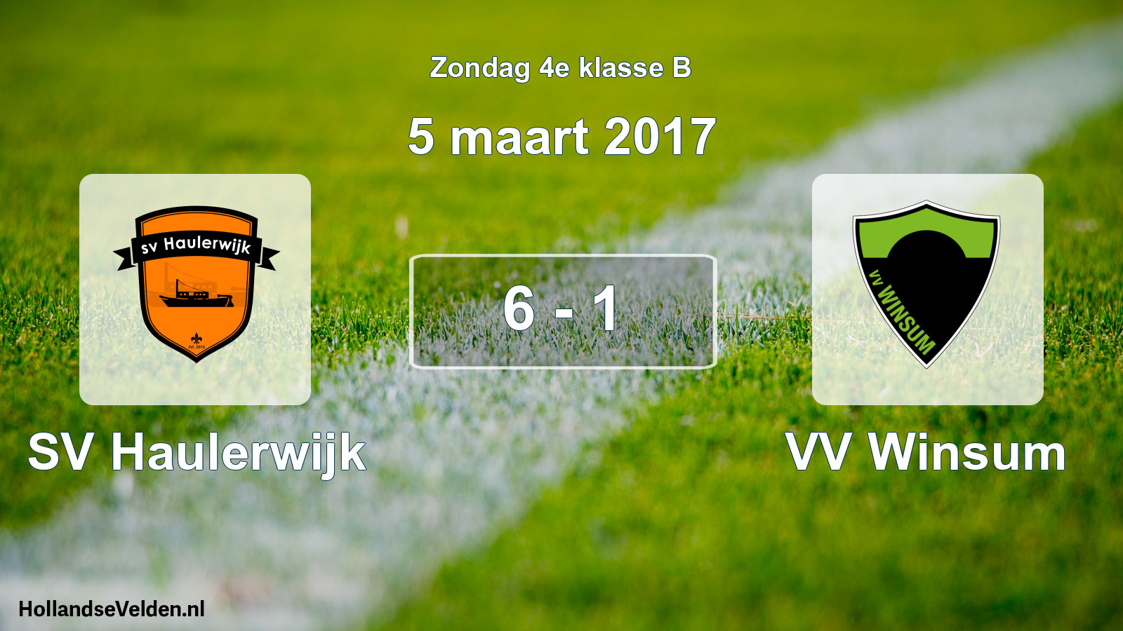 Total number of matches played: SV Haulerwijk - VV Winsum 6 - 1 (5 March 2017)