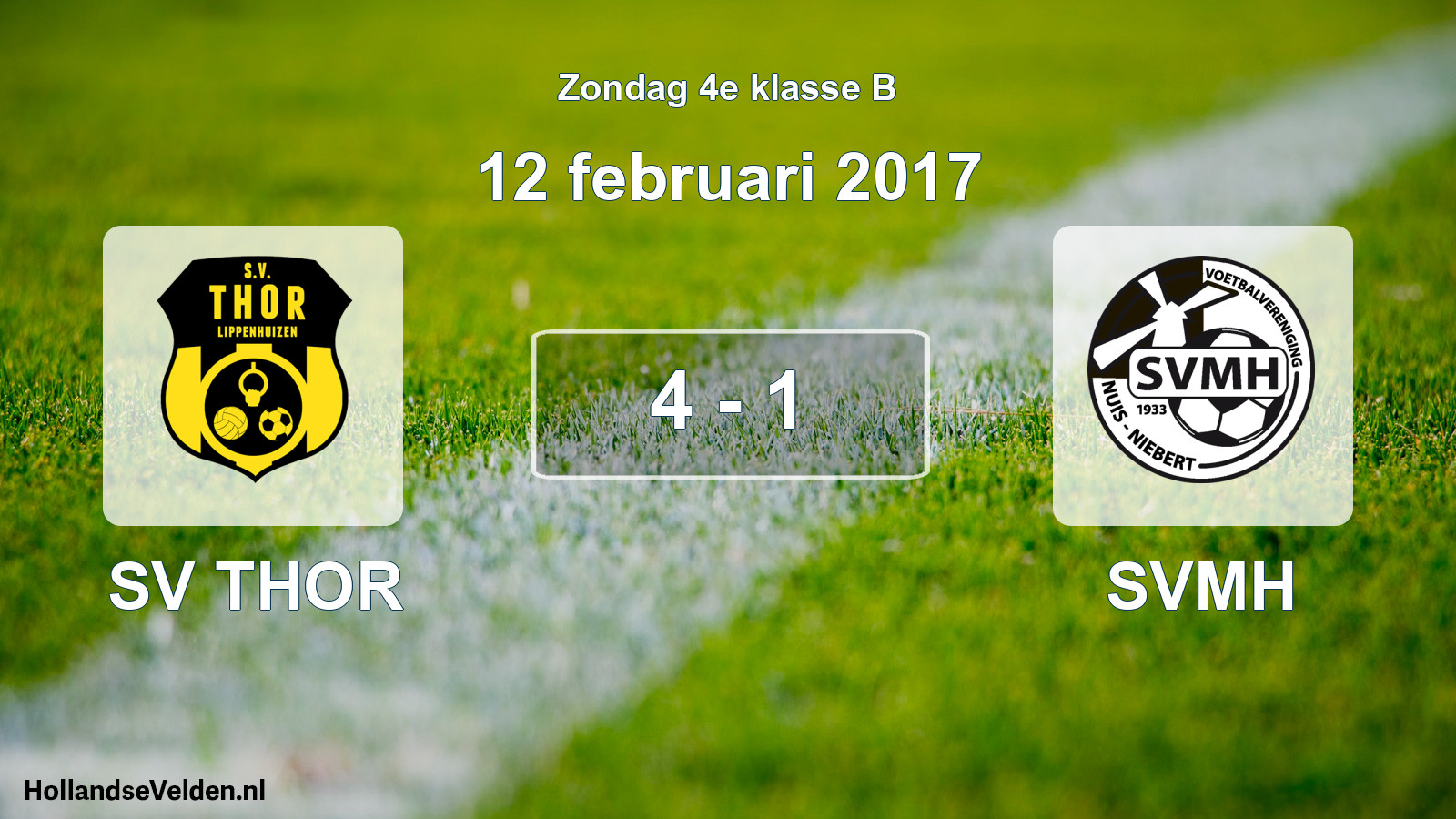 Total number of matches played: SV THOR - SVMH 4 - 1 (12 February 2017)