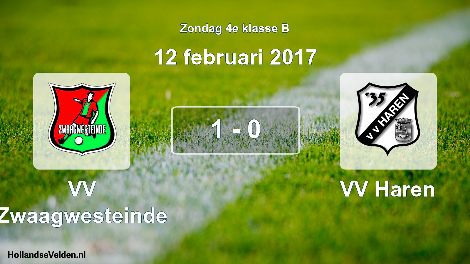 Total number of matches played: VV Zwaagwesteinde - VV Haren 1 - 0 (12 February 2017)