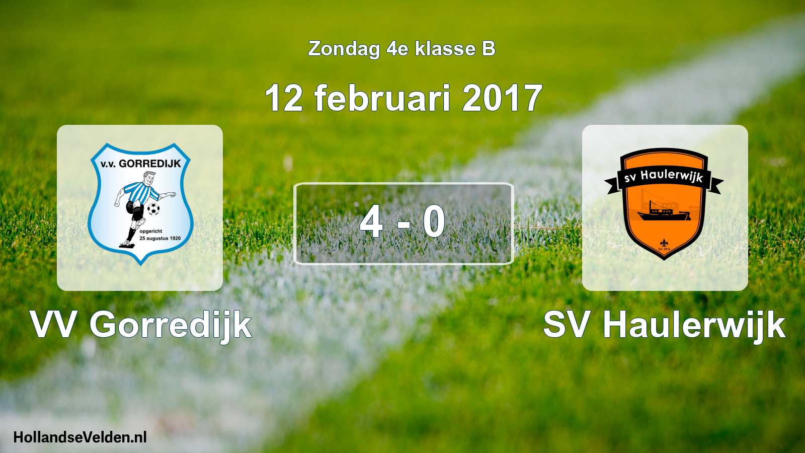 Total number of matches played: VV Gorredijk - SV Haulerwijk 4 - 0 (12 February 2017)