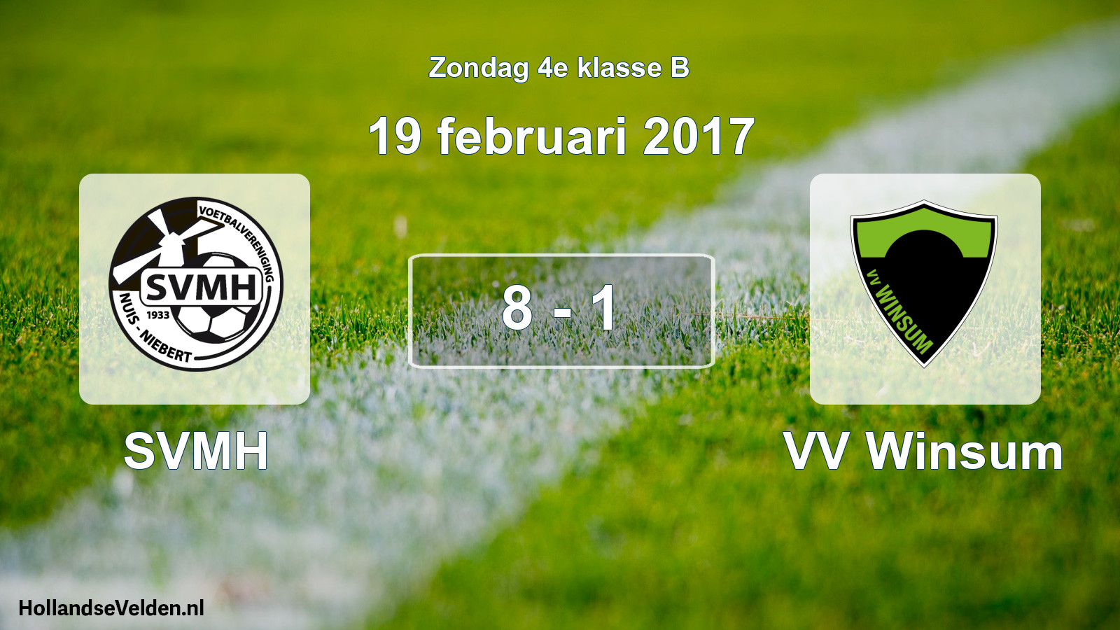 Total number of matches played: SVMH - VV Winsum 8 - 1 (19 February 2017)