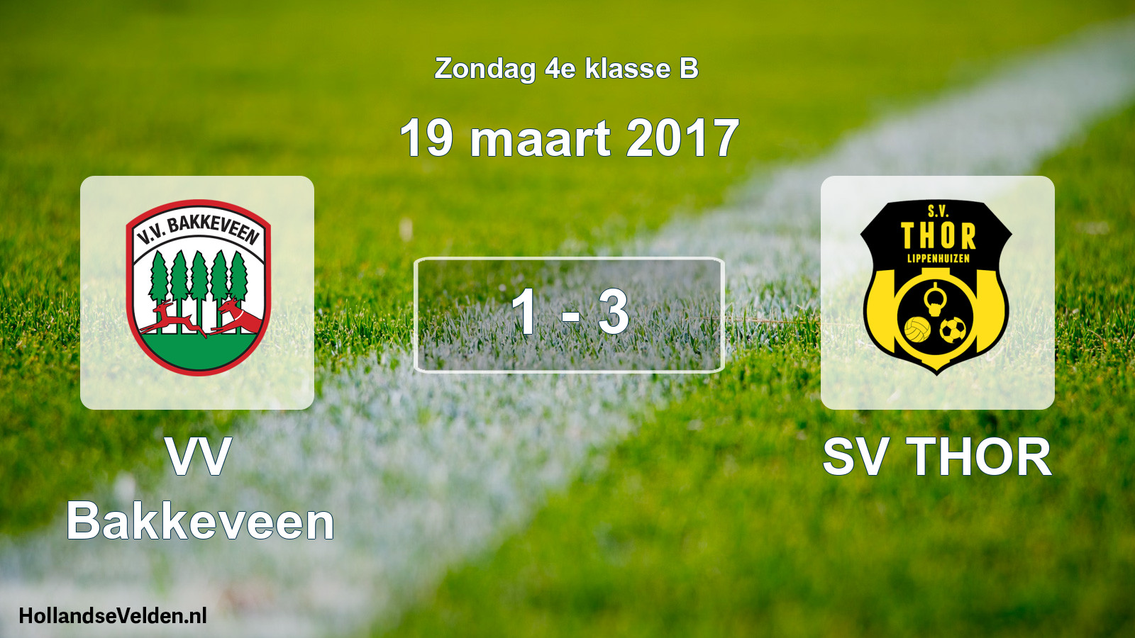 Total number of matches played: VV Bakkeveen - SV THOR 1 - 3 (19 March 2017)