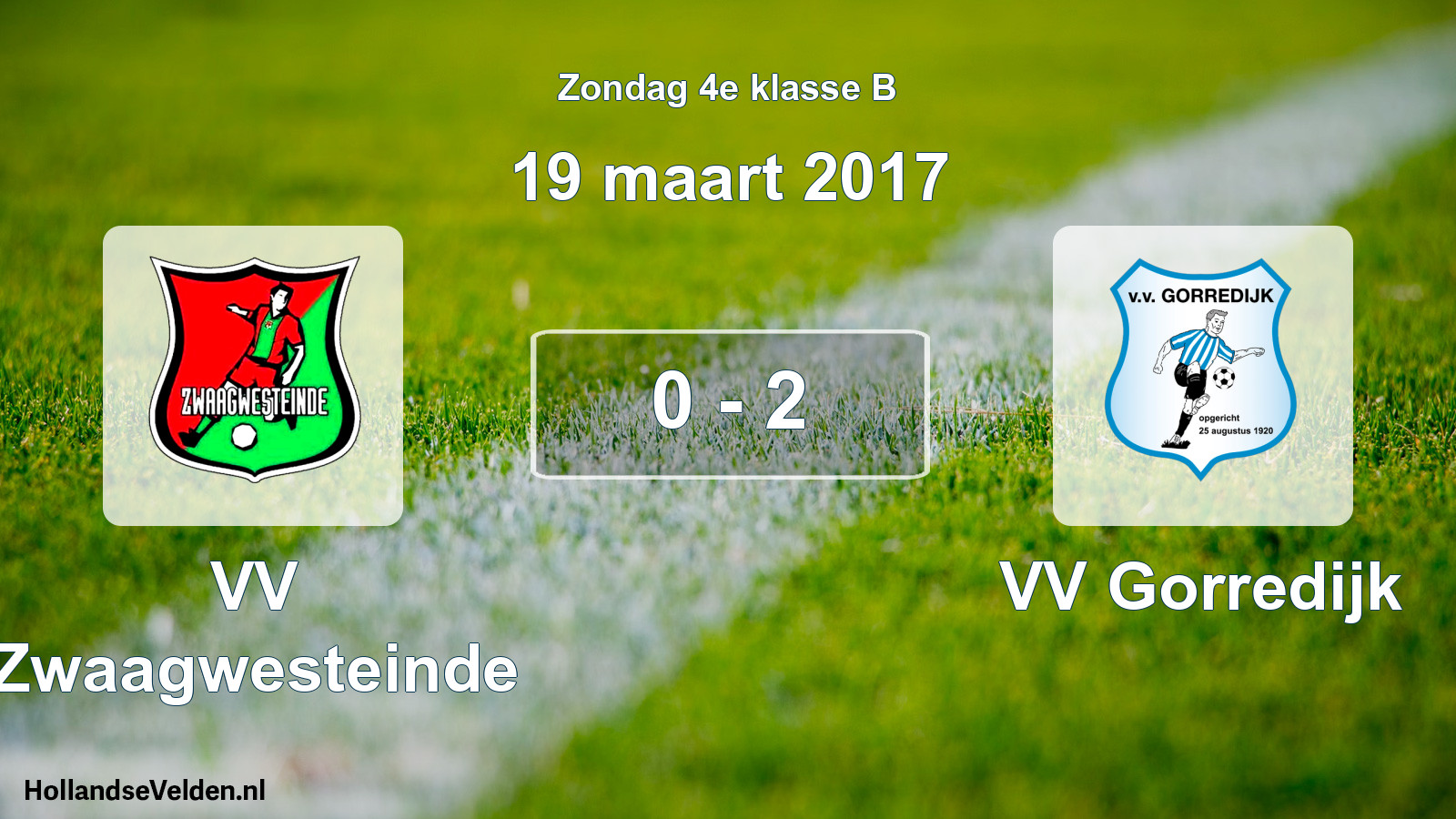 Total number of matches played: VV Zwaagwesteinde - VV Gorredijk 0 - 2 (19 March 2017)