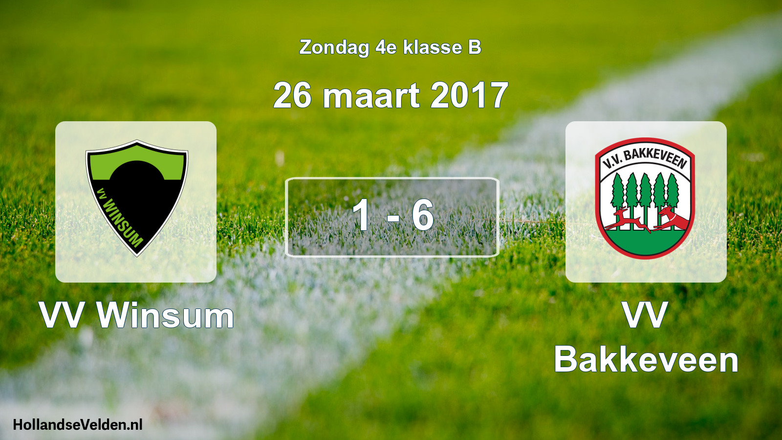 Total number of matches played: VV Winsum - VV Bakkeveen 1 - 6 (26 March 2017)