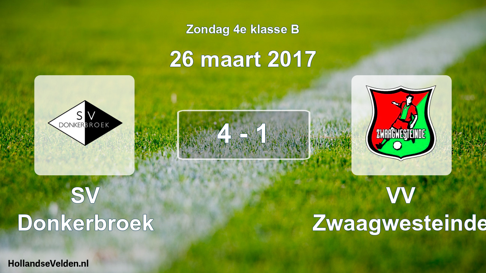 Total number of matches played: SV Donkerbroek - VV Zwaagwesteinde 4 - 1 (26 March 2017)