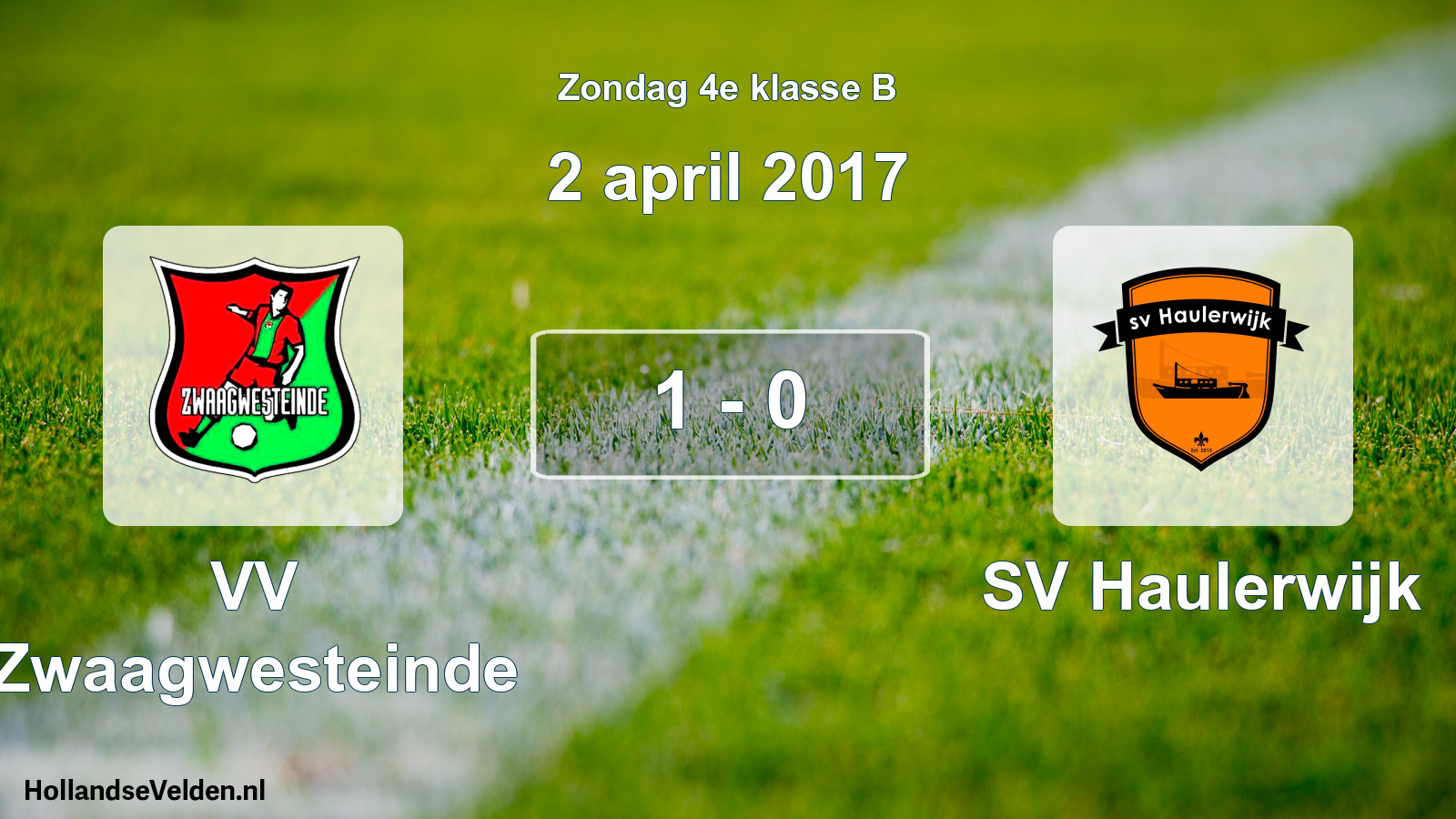 Total number of matches played: VV Zwaagwesteinde - SV Haulerwijk 1 - 0 (2 April 2017)