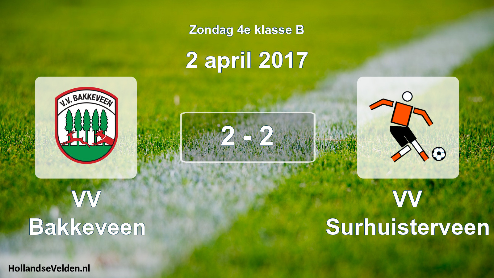 Total number of matches played: VV Bakkeveen - VV Surhuisterveen 2 - 2 (2 April 2017)
