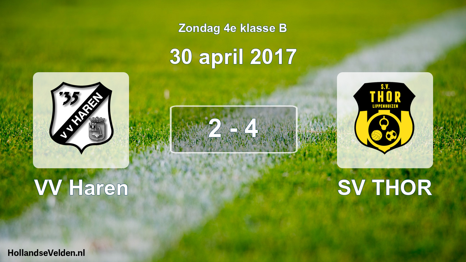 Total number of matches played: VV Haren - SV THOR 2 - 4 (30 April 2017)