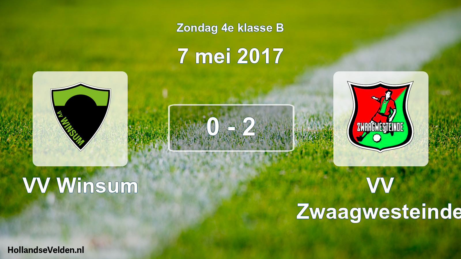 Total number of matches played: VV Winsum - VV Zwaagwesteinde 0 - 2 (7 May 2017)