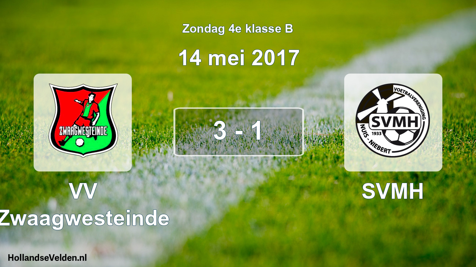 Total number of matches played: VV Zwaagwesteinde - SVMH 3 - 1 (14 May 2017)