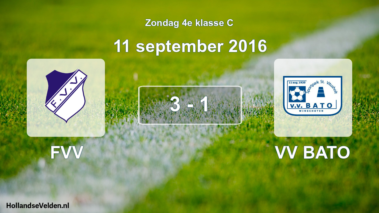 Total number of matches played: FVV - VV BATO 3 - 1 (11 September 2016)