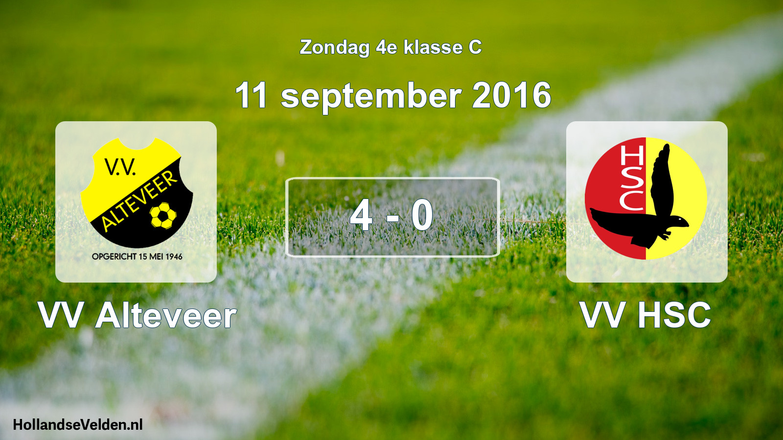 Total number of matches played: VV Alteveer - VV HSC 4 - 0 (11 September 2016)