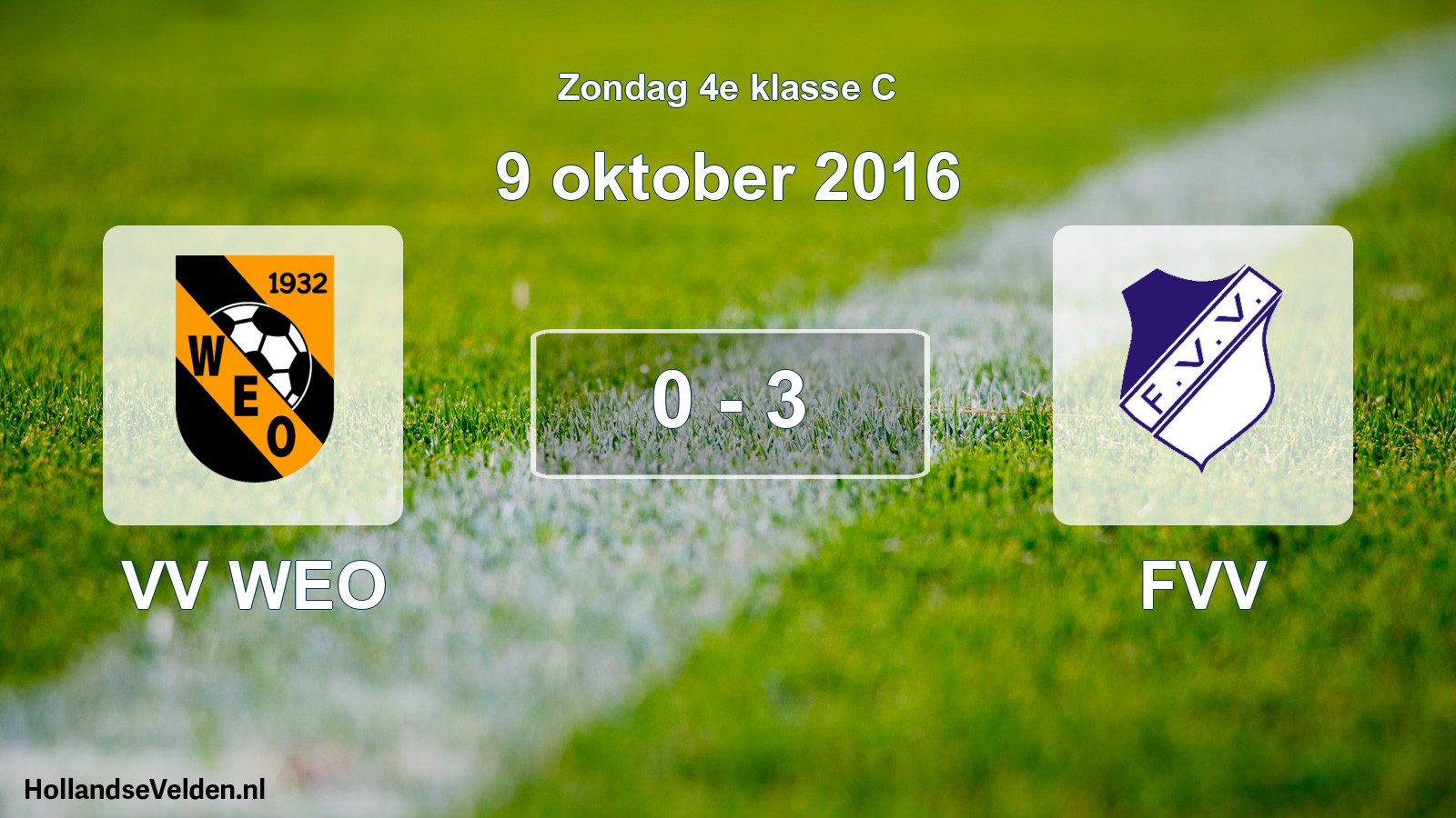 Total number of matches played: VV WEO - FVV 0 - 3 (9 October 2016)