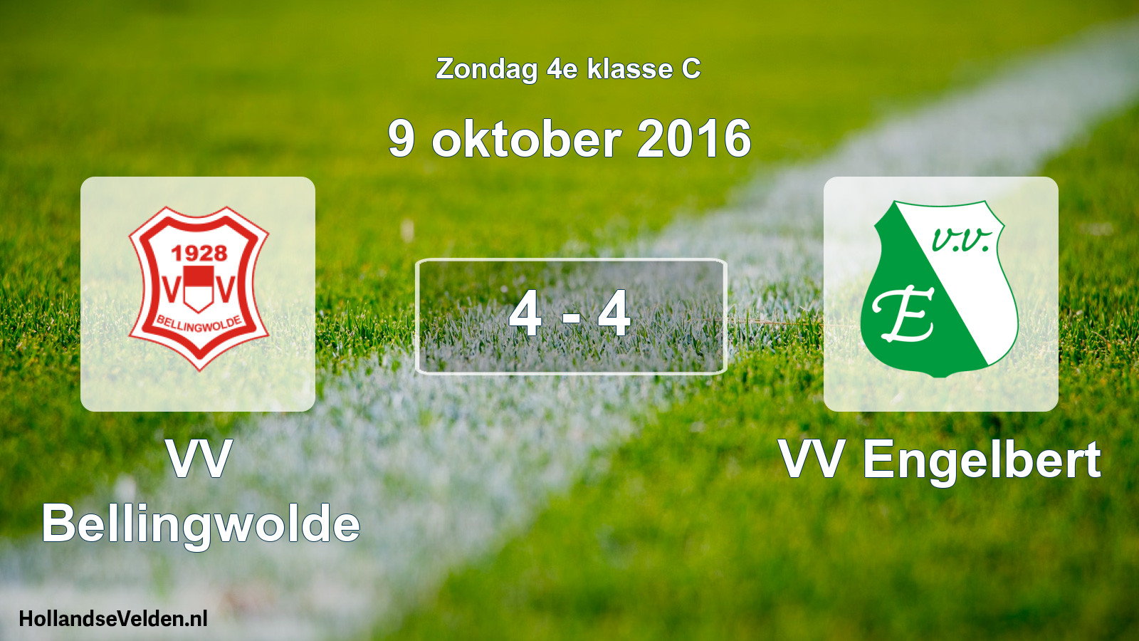 Total number of matches played: VV Bellingwolde - VV Engelbert 4 - 4 (9 October 2016)