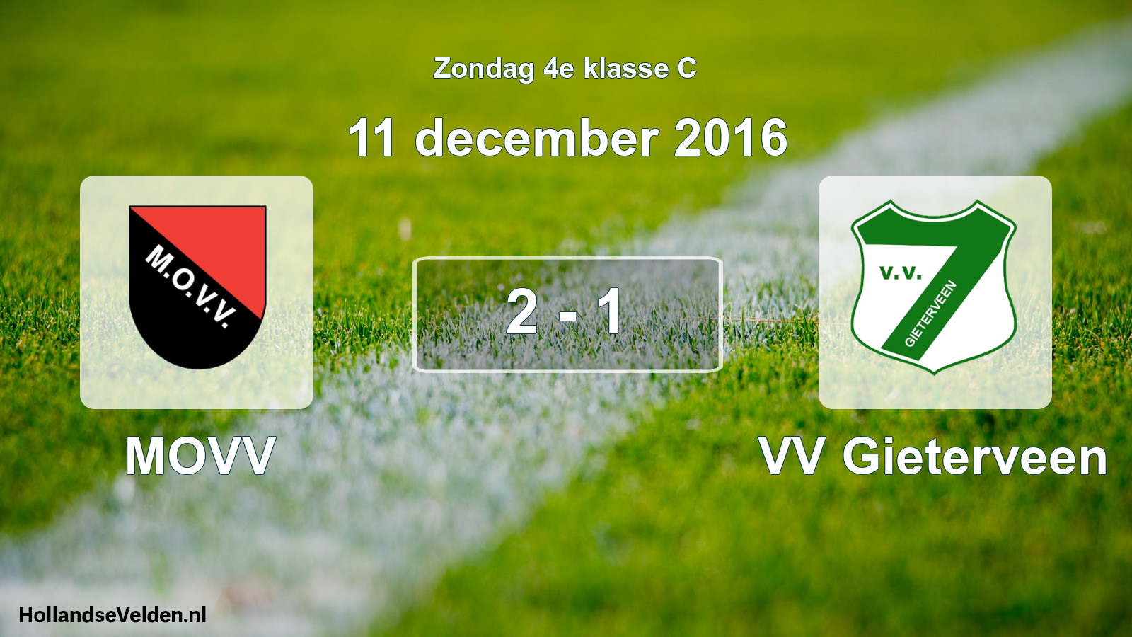 Total number of matches played: MOVV - VV Gieterveen 2 - 1 (11 December 2016)