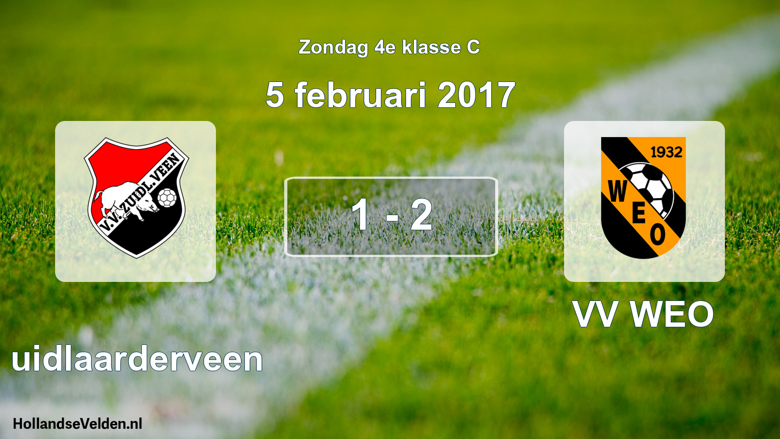 Total number of matches played: Zuidlaarderveen - VV WEO 1 - 2 (5 February 2017)
