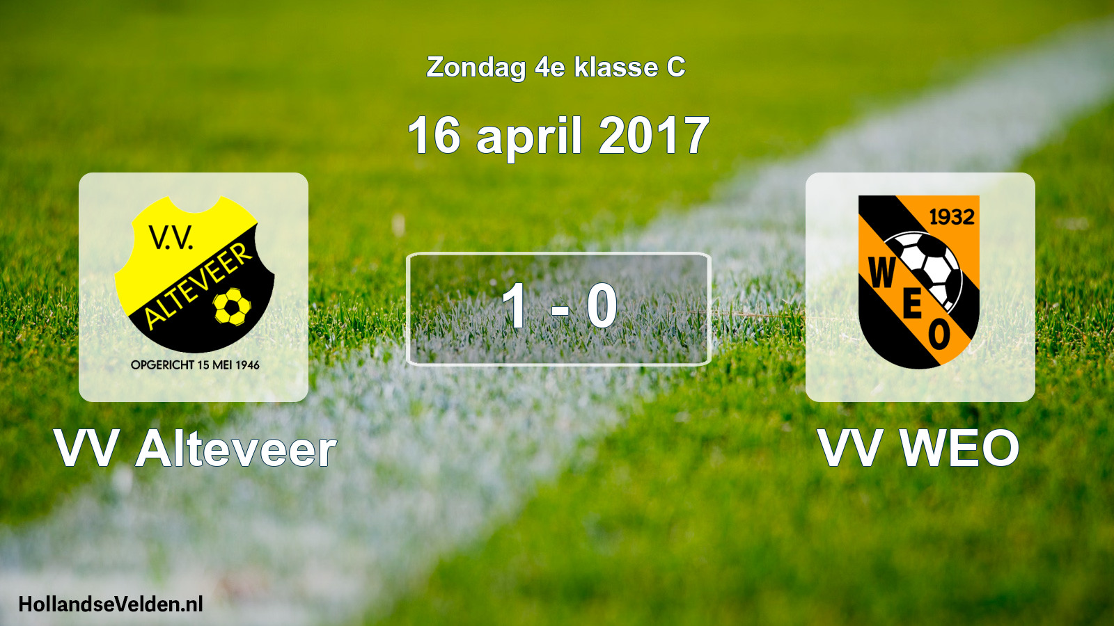 Total number of matches played: VV Alteveer - VV WEO 1 - 0 (16 April 2017)