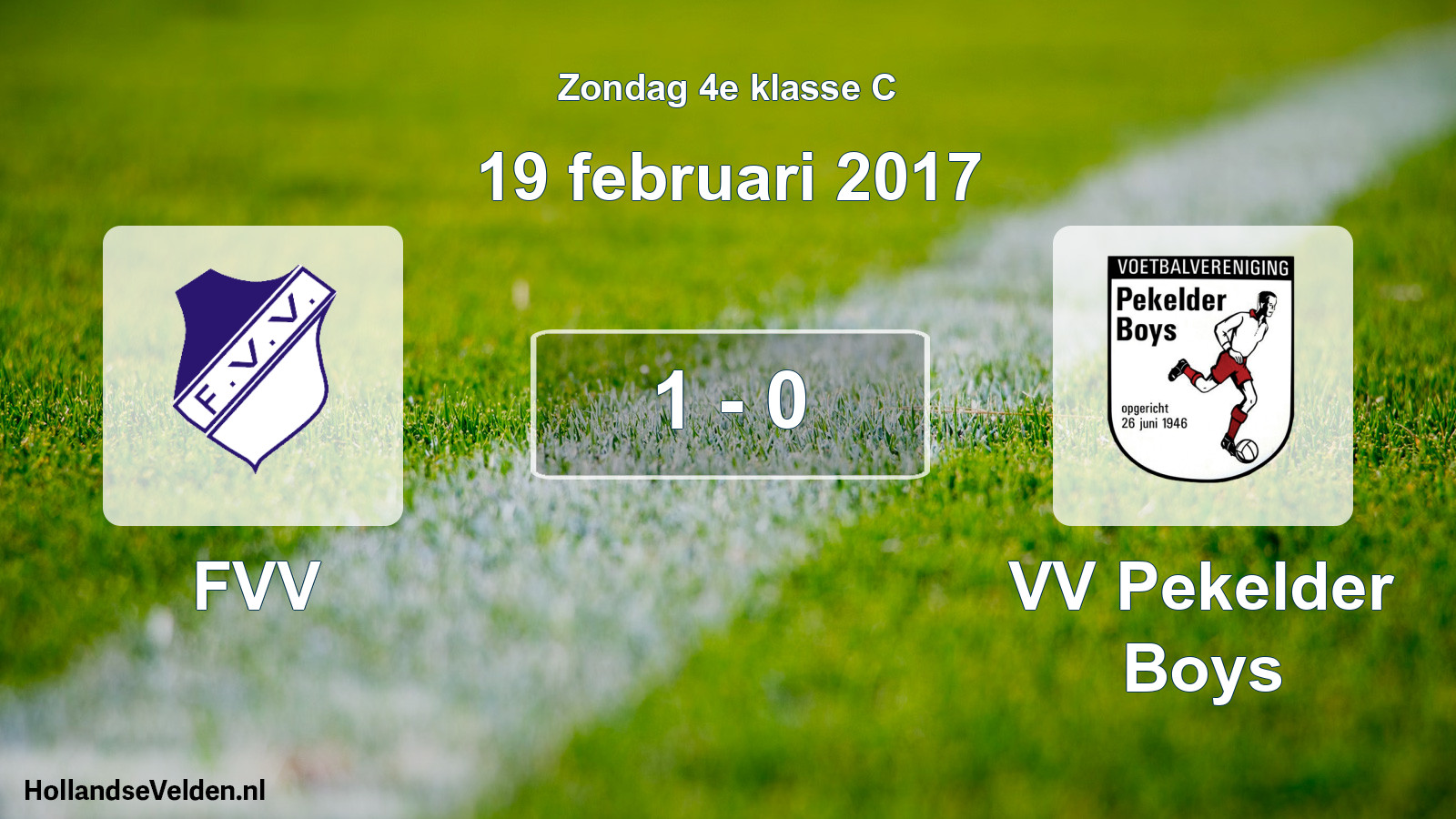 Total number of matches played: FVV - VV Pekelder Boys 1 - 0 (19 February 2017)