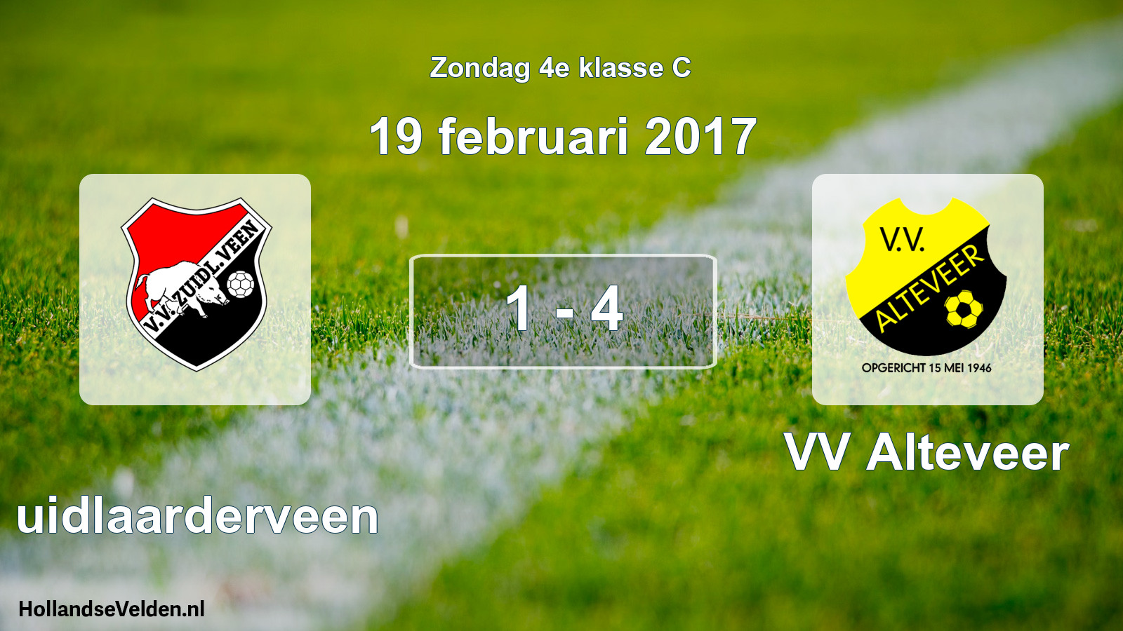 Total number of matches played: Zuidlaarderveen - VV Alteveer 1 - 4 (19 February 2017)