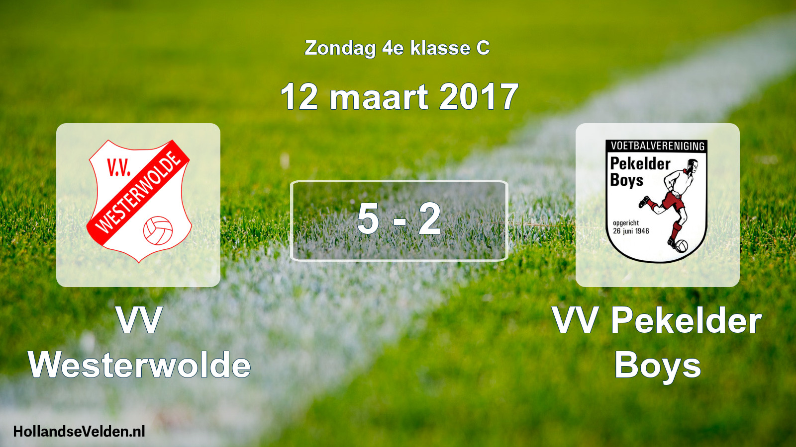 Total number of matches played: VV Westerwolde - VV Pekelder Boys 5 - 2 (12 March 2017)