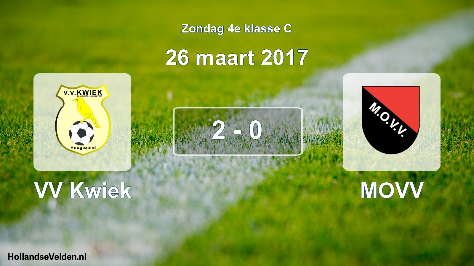 Total number of matches played: VV Kwiek - MOVV 2 - 0 (26 March 2017)