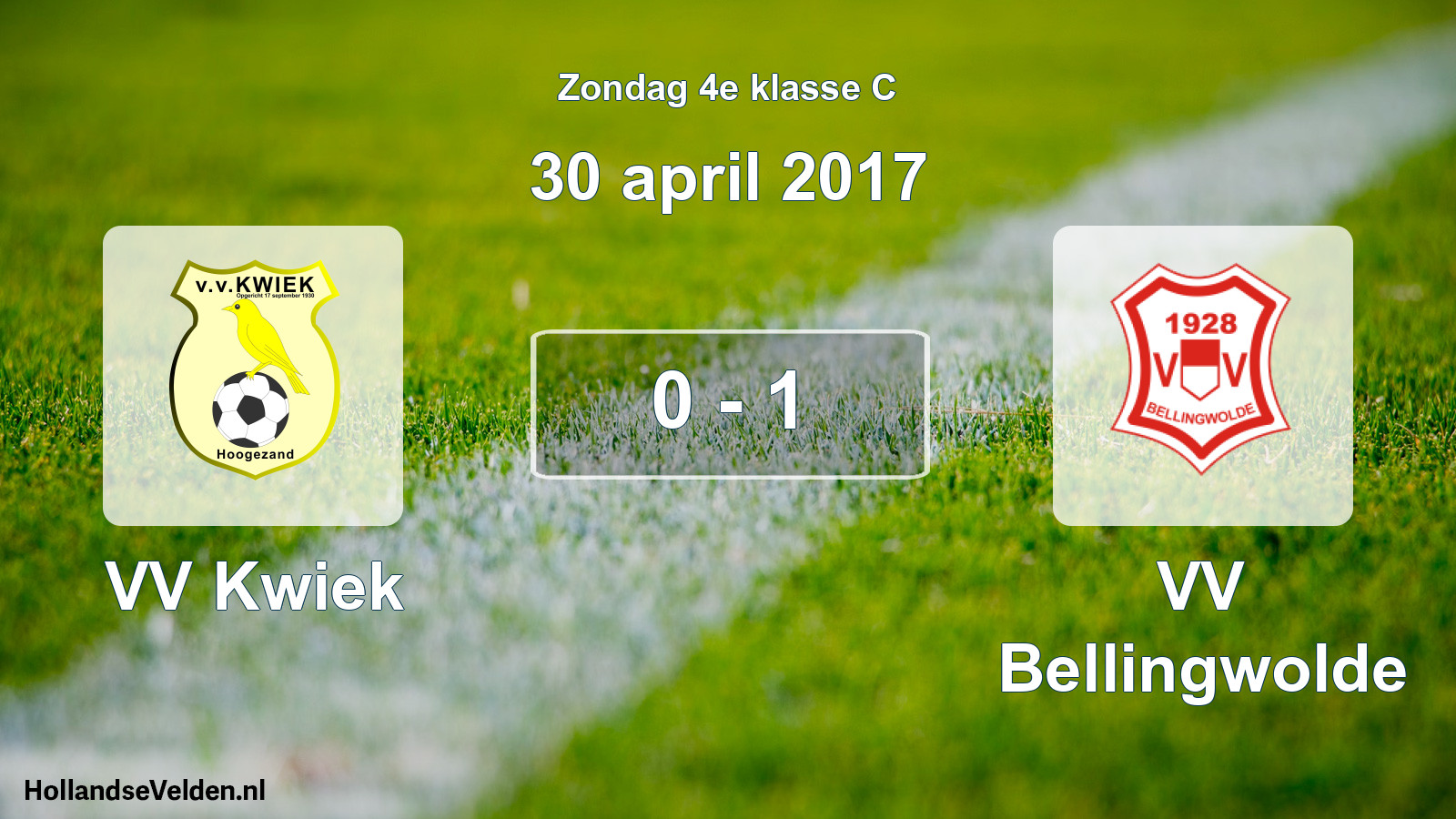 Total number of matches played: VV Kwiek - VV Bellingwolde 0 - 1 (30 April 2017)
