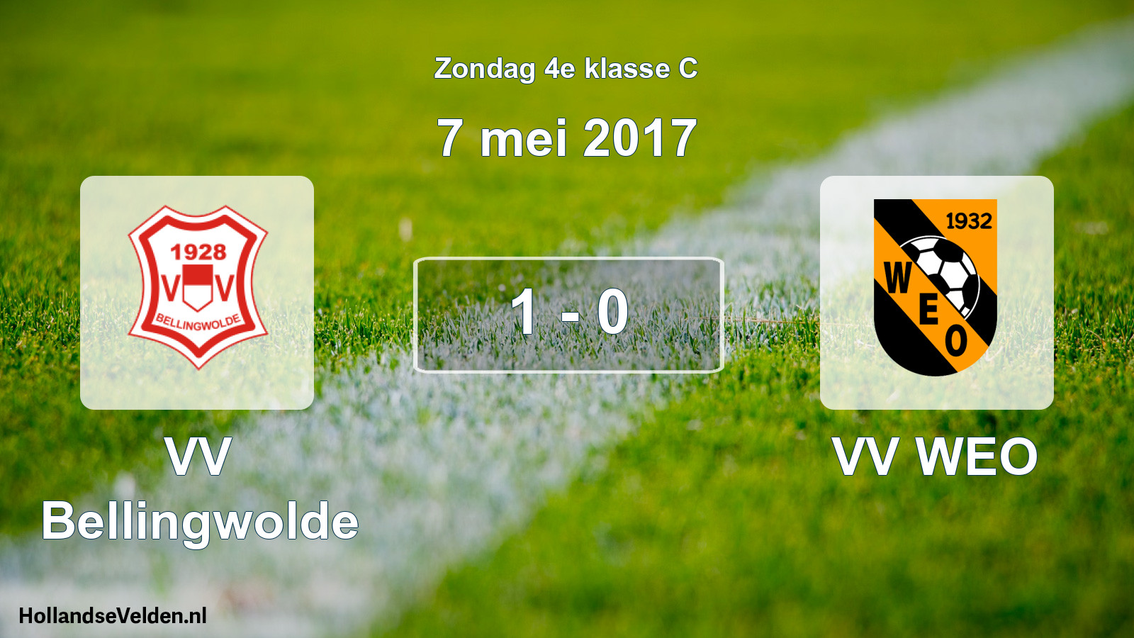 Total number of matches played: VV Bellingwolde - VV WEO 1 - 0 (7 May 2017)