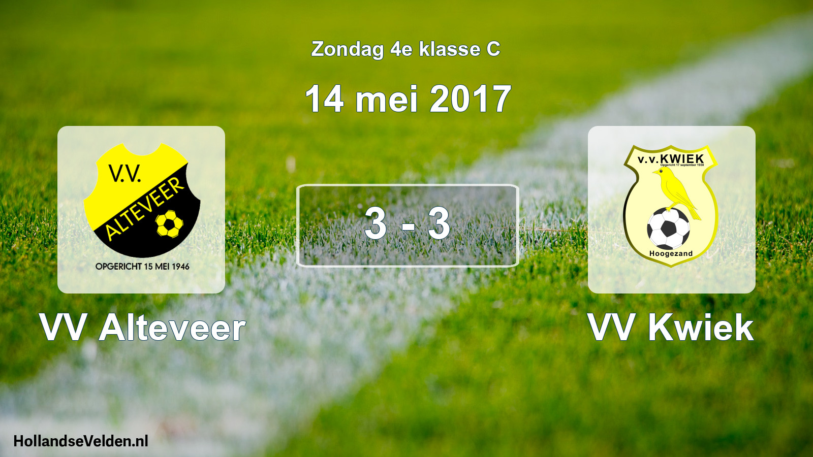 Total number of matches played: VV Alteveer - VV Kwiek 3 - 3 (14 May 2017)