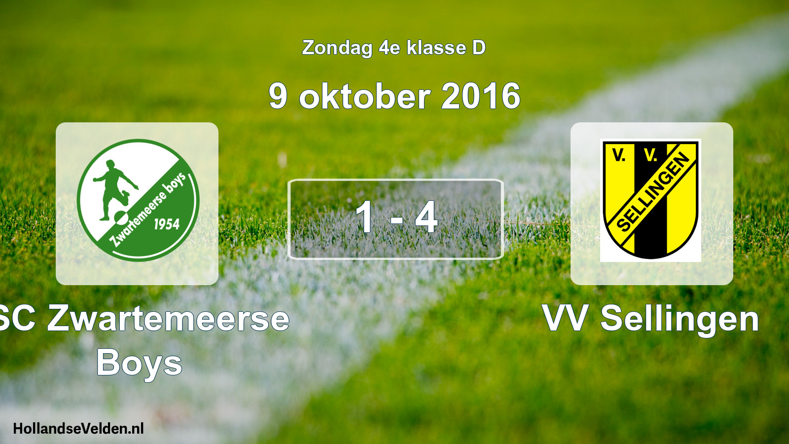 Total number of matches played: SC Zwartemeerse Boys - VV Sellingen 1 - 4 (9 October 2016)