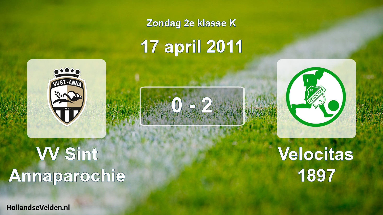 Total number of matches played: VV Sint Annaparochie - Velocitas 1897 0 - 2 (17 April 2011)