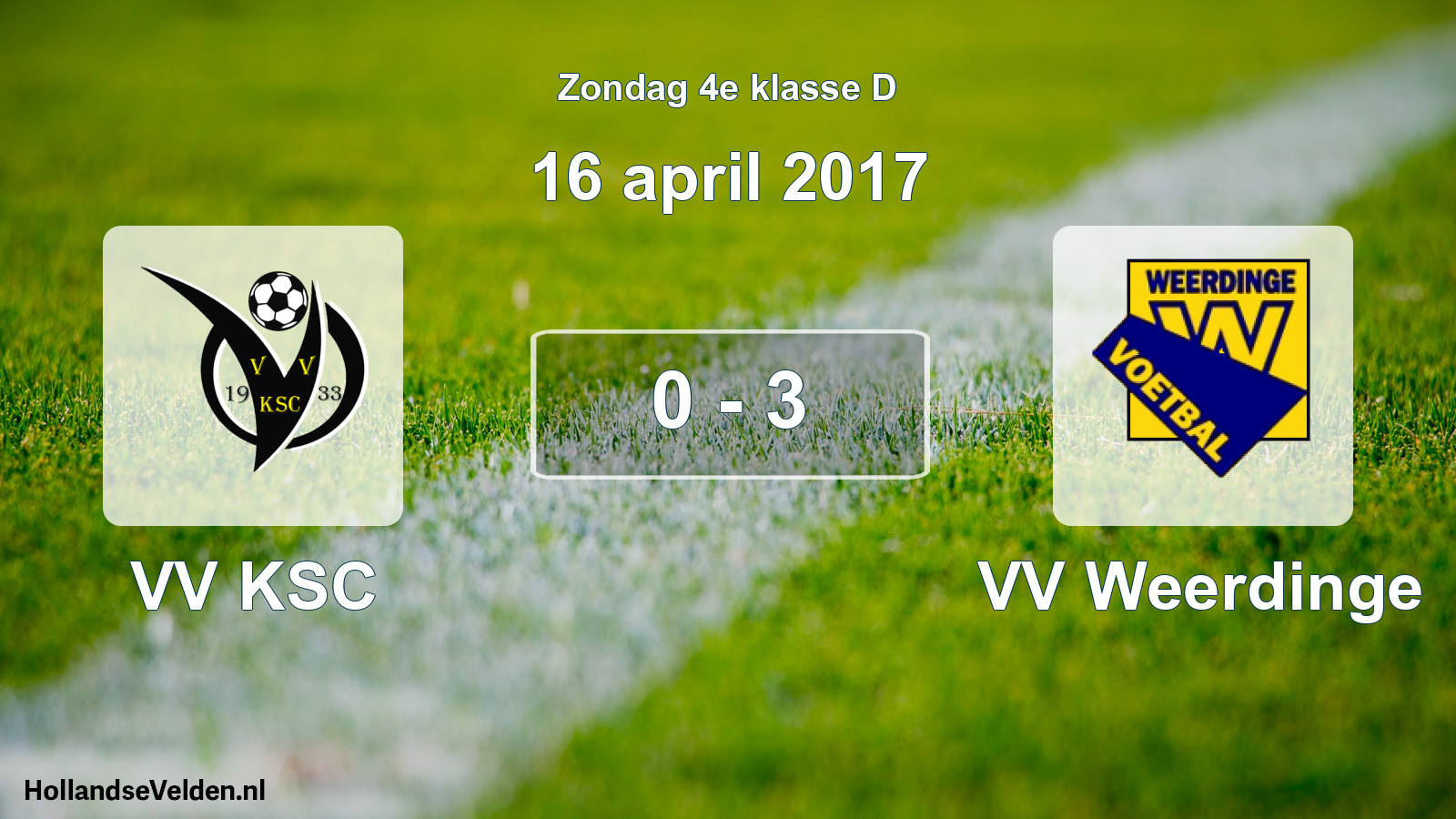 Total number of matches played: VV KSC - VV Weerdinge 0 - 3 (16 April 2017)