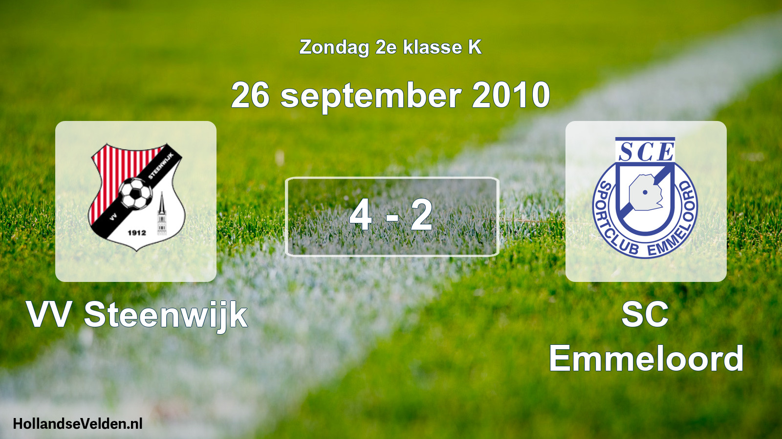 Total number of matches played: VV Steenwijk - SC Emmeloord 4 - 2 (26 September 2010)