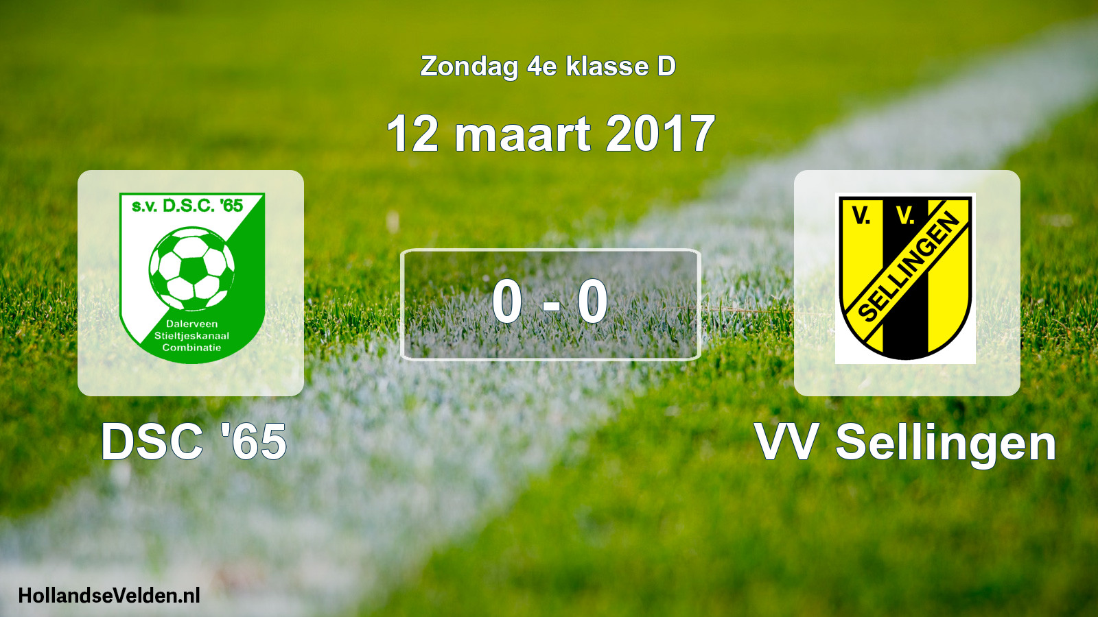 Total number of matches played: DSC '65 - VV Sellingen 0 - 0 (12 March 2017)